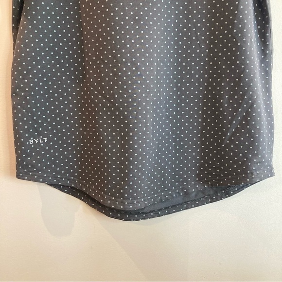 BYLT Sz M  Drop Cut S/S Polka Dot Super Soft Short Sleeve T-shirt Tee - Picture 5 of 9